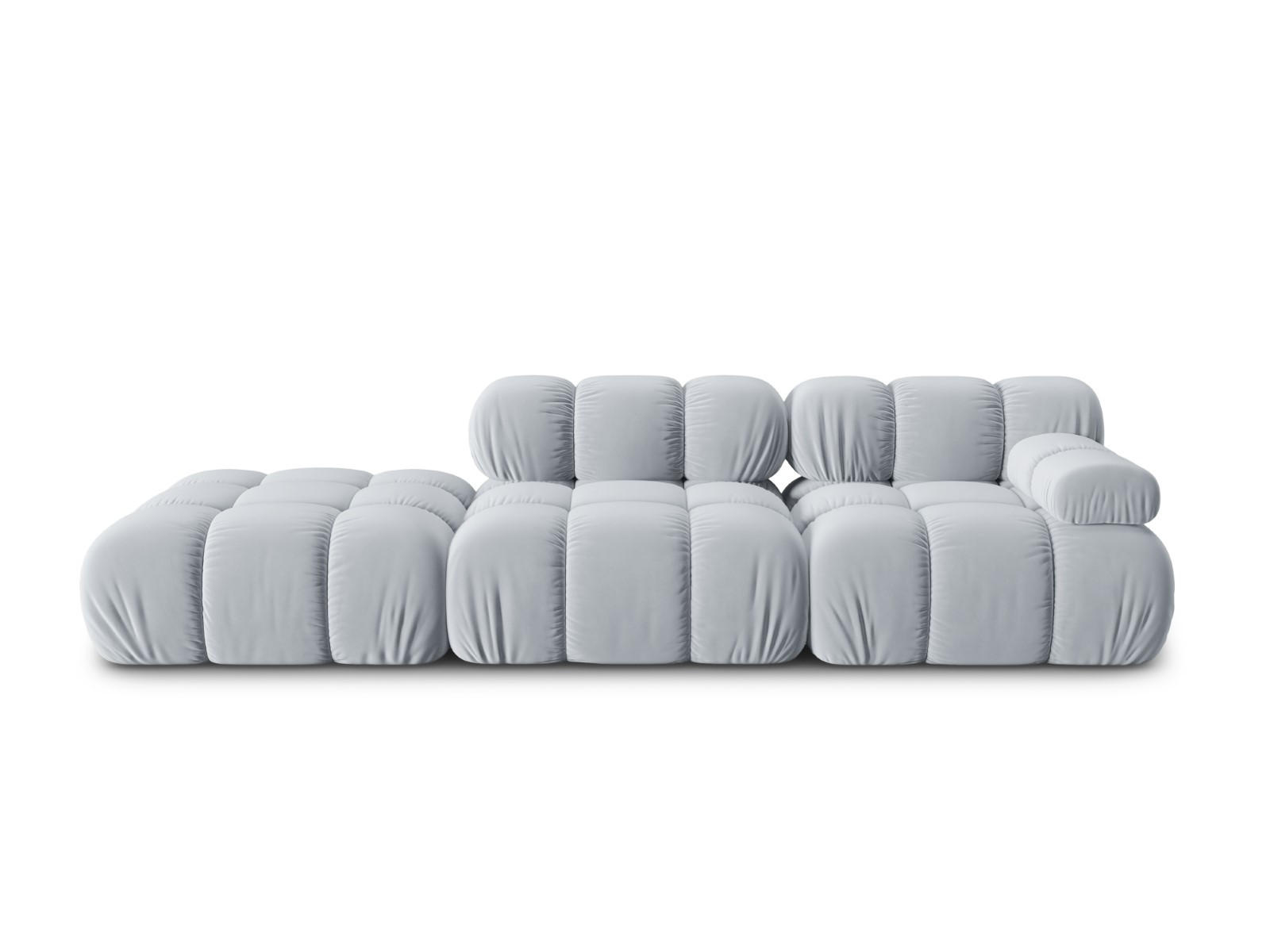 MODULARES-SOFA links Bellis aus Samt hellblau 4 Sitzplätze - Hellblau, Textil (94/63/282cm) - Micadoni