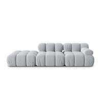 MODULARES-SOFA links Bellis aus Samt hellblau 4 Sitzplätze - Hellblau, Textil (94/63/282cm) - Micadoni