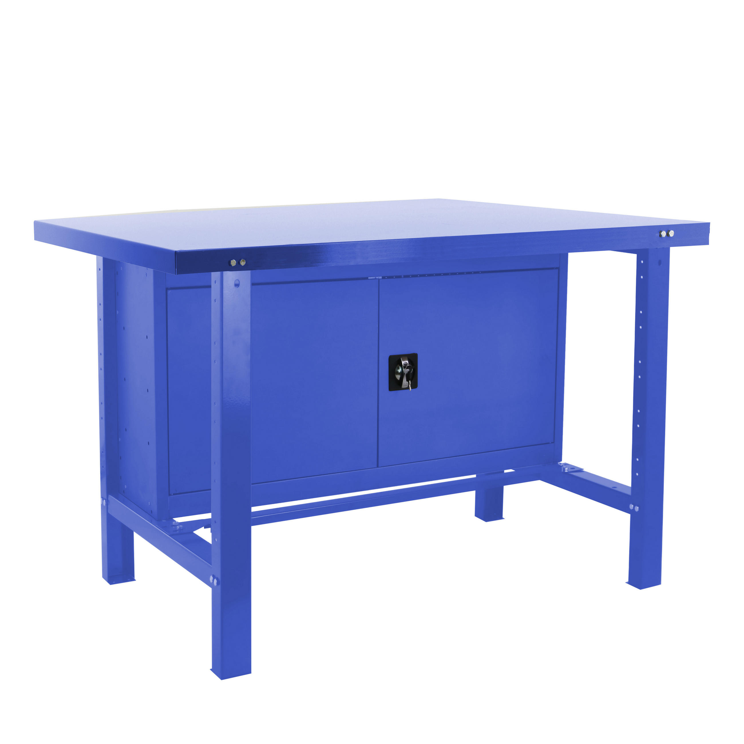 WERKBANK BUFFALO METAL mit Schrank | HxBxT 83x180x73cm | Traglast 600kg | Blau - Blau, Metall (180/83/73cm) - PROREGAL