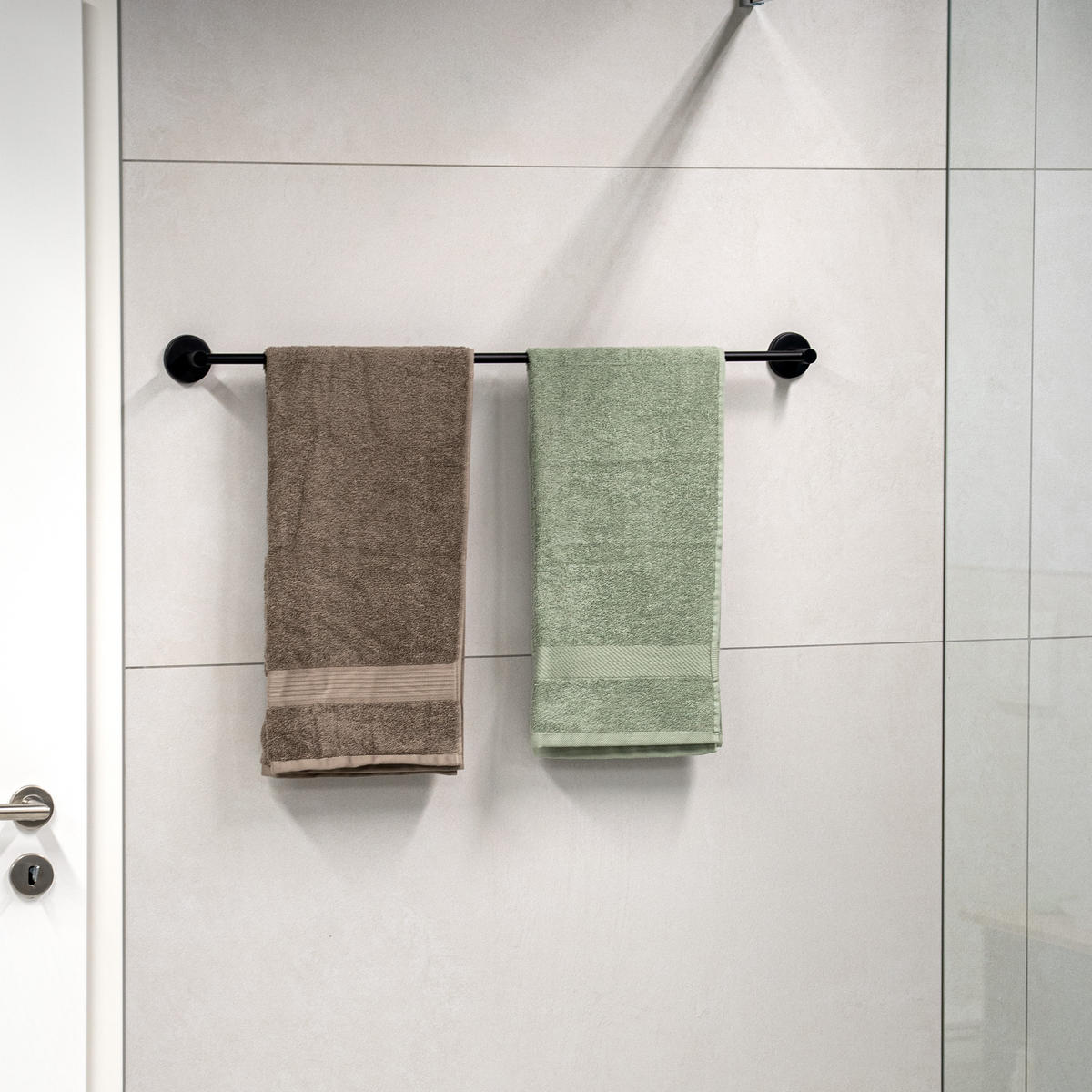 BADETUCHSTANGE PIAZZA BLACK, Edelstahl, schwarz - Schwarz, Metall (76/6/6cm) - bremermann