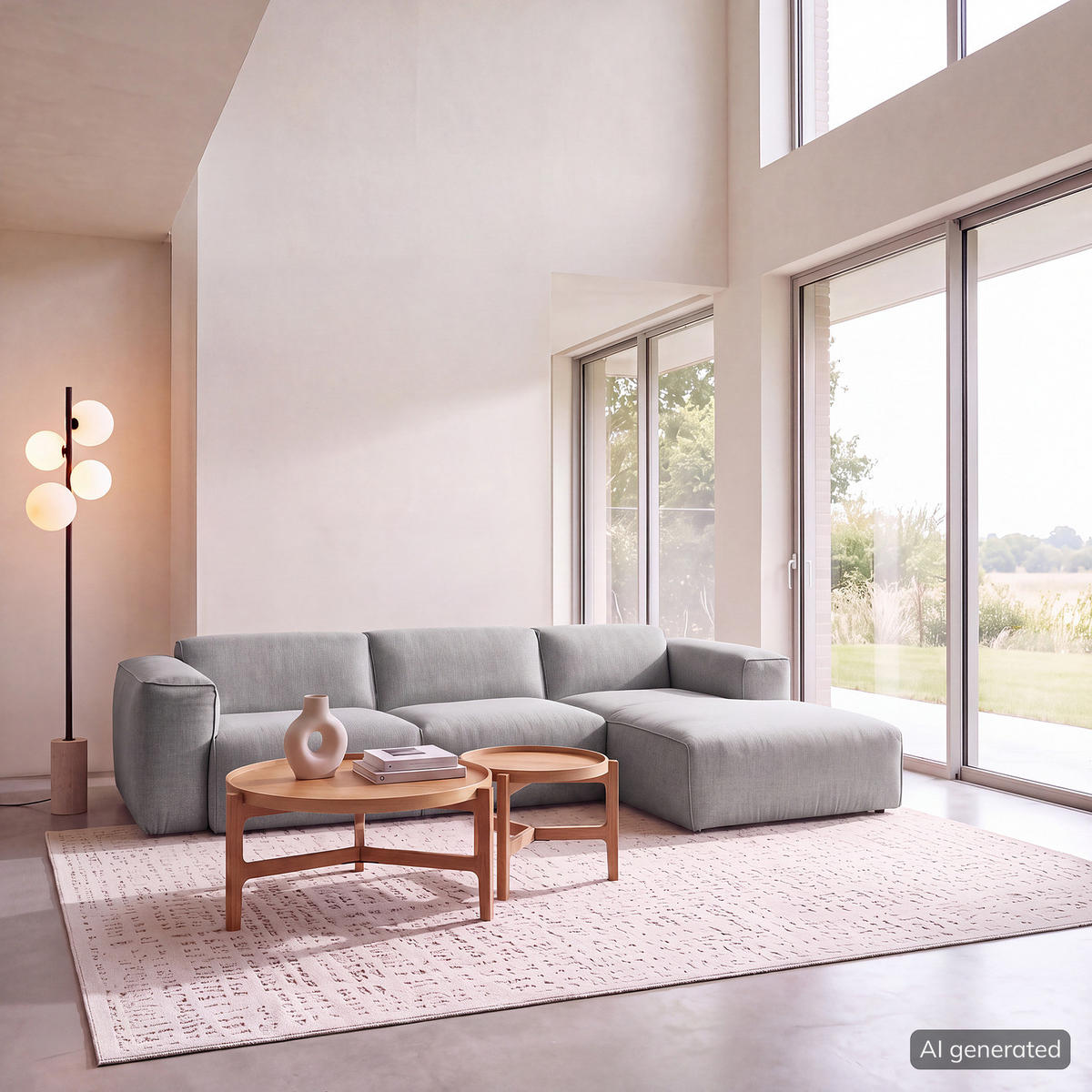 3-SITZER ECKSOFA mit Longchair - Hellgrau/Schwarz, Kunststoff/Textil (284/173cm) - home24