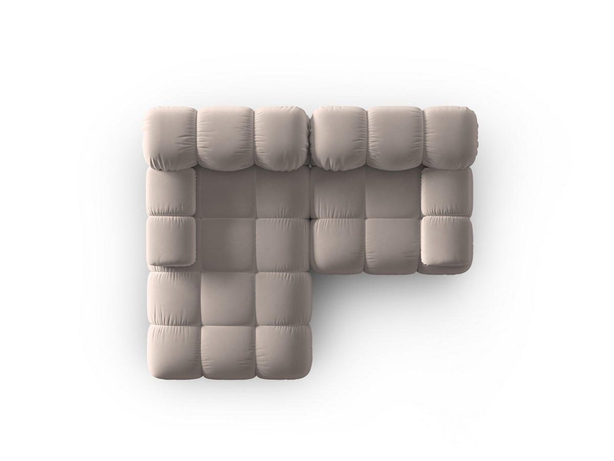 MODULARES-ECKSOFA links Bellis aus Samt beige 3 Sitzplätze - Beige, Textil (157/191cm) - Micadoni