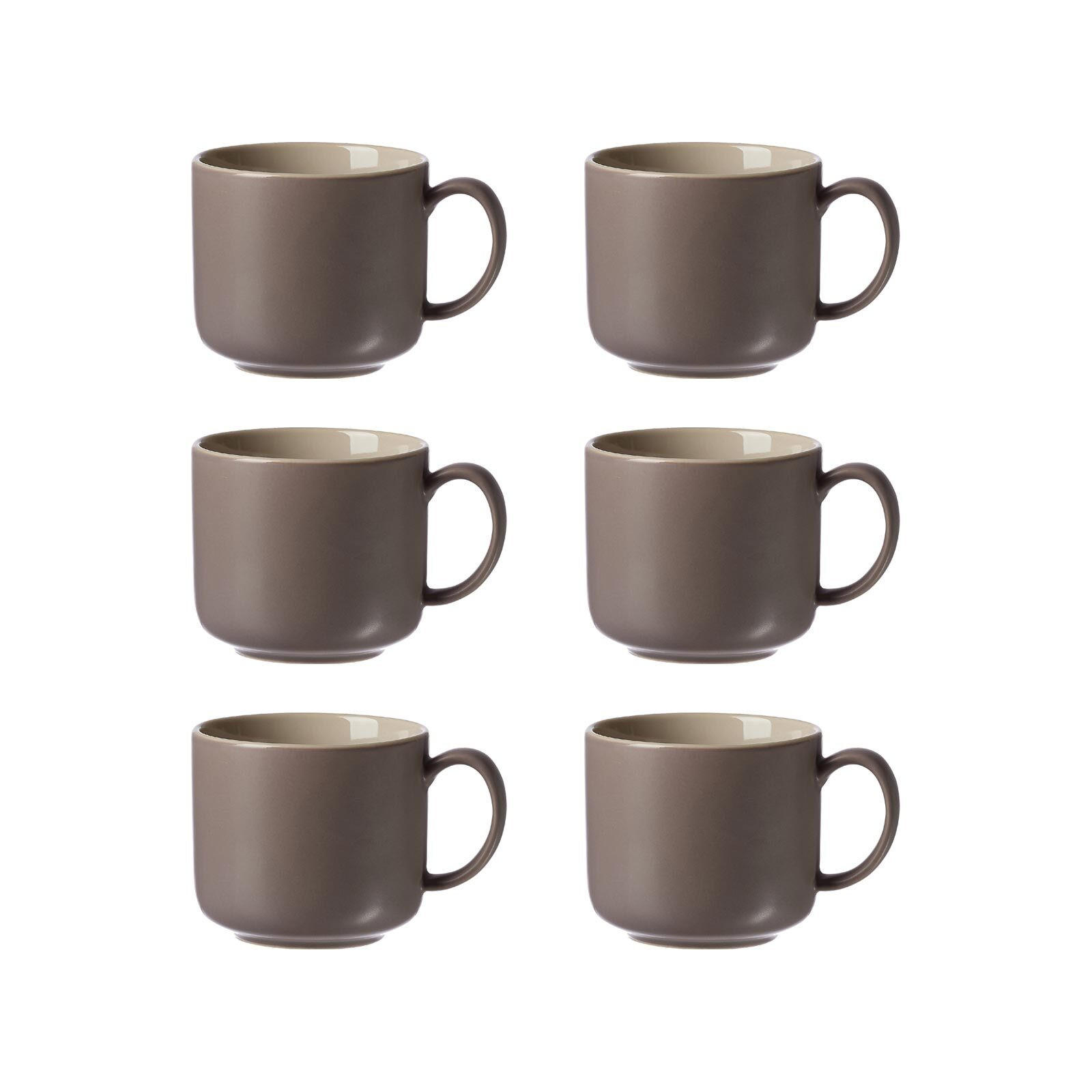 KAFFEETASSEN Jasper Taupe 240 ml 6er Set - Taupe, Keramik (0.24L) - Ritzenhoff Breker