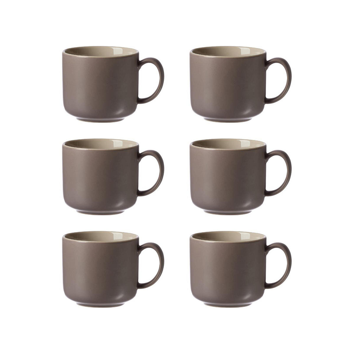 KAFFEETASSEN Jasper Taupe 240 ml 6er Set - Taupe, Keramik (0.24L) - Ritzenhoff Breker
