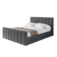 POLSTERBETT mit Bettkasten, Fußteil und Lattenrost, Boxbett mit Matratze H3/H4 - FINO-Z 180x200 Dunkelgrau - Anthrazit, Holzwerkstoff/Textil (180/200cm) - ALTDECOR