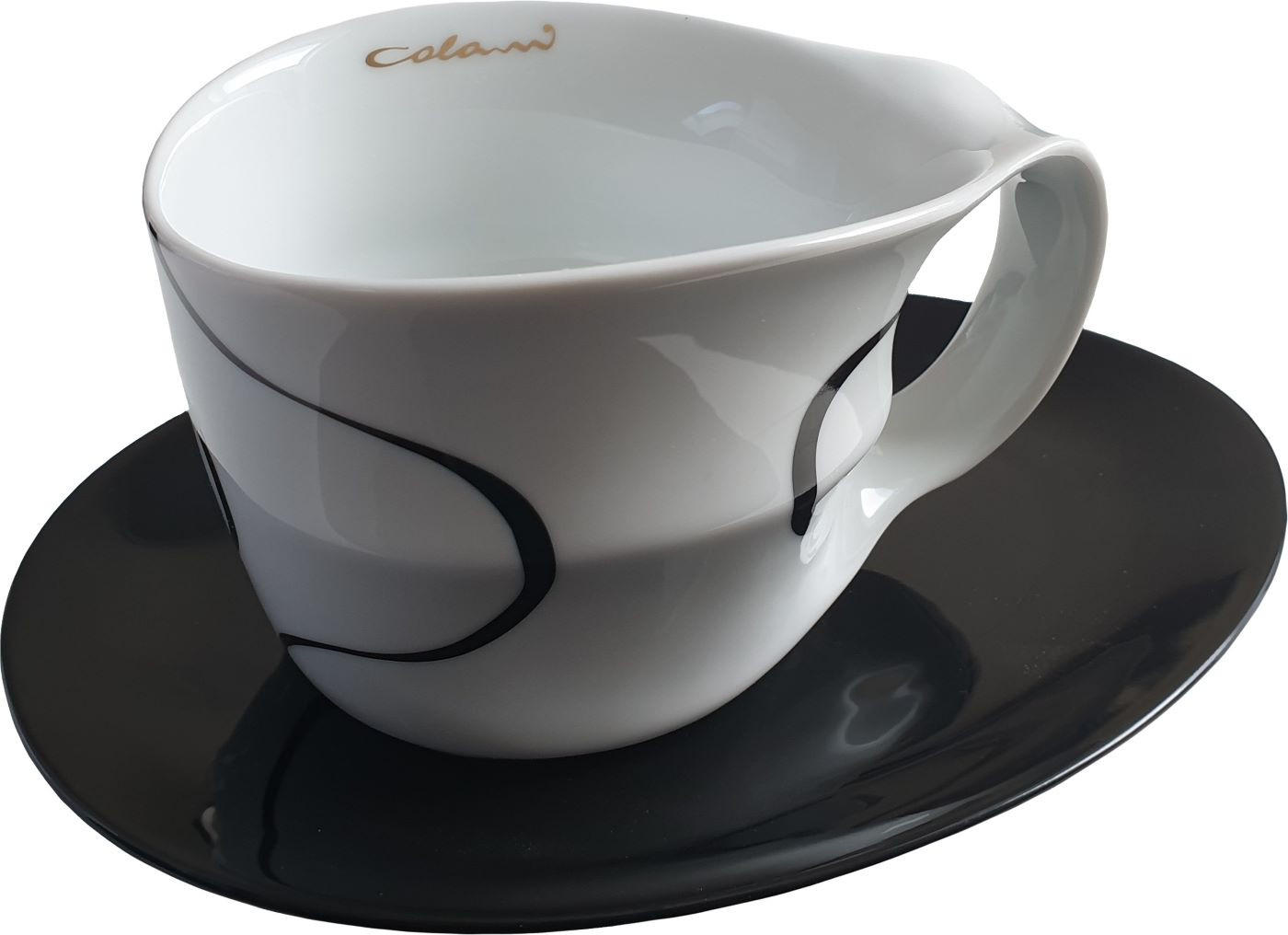 JUMBOTASSE 2 tlg. loop black - Multicolor, Keramik (0.45L) - Luigi Colani Porzellan