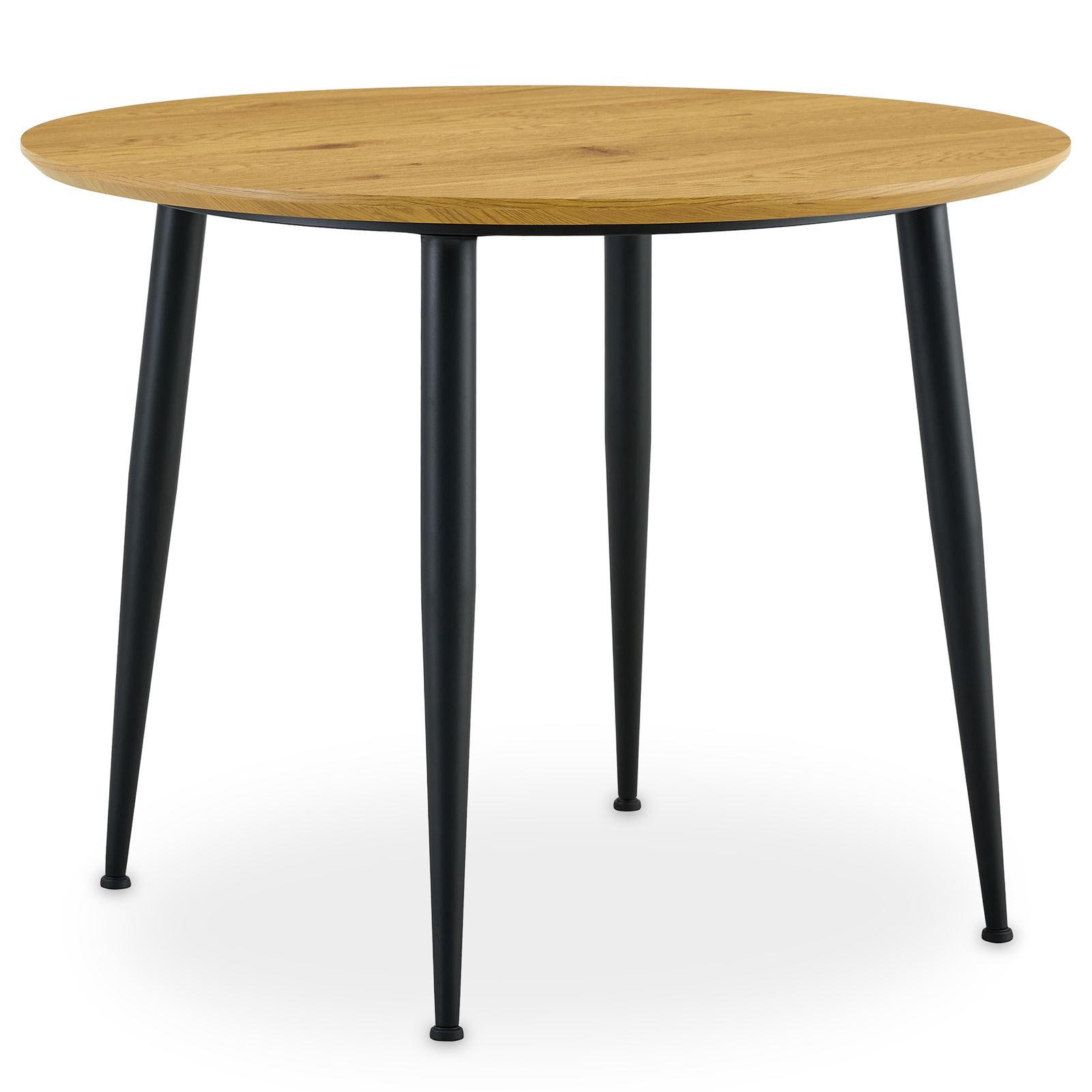 ESSTISCH NEVERS Eiche/schwarz - Eichefarben/Schwarz, Holzwerkstoff (100/100/77cm) - IDIMEX