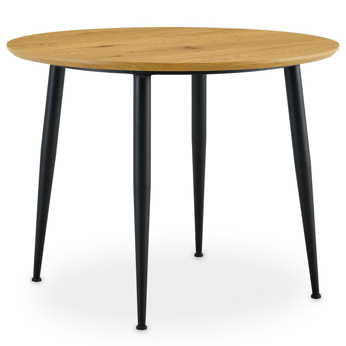 ESSTISCH NEVERS Eiche/schwarz - Eichefarben/Schwarz, Holzwerkstoff (100/100/77cm) - IDIMEX