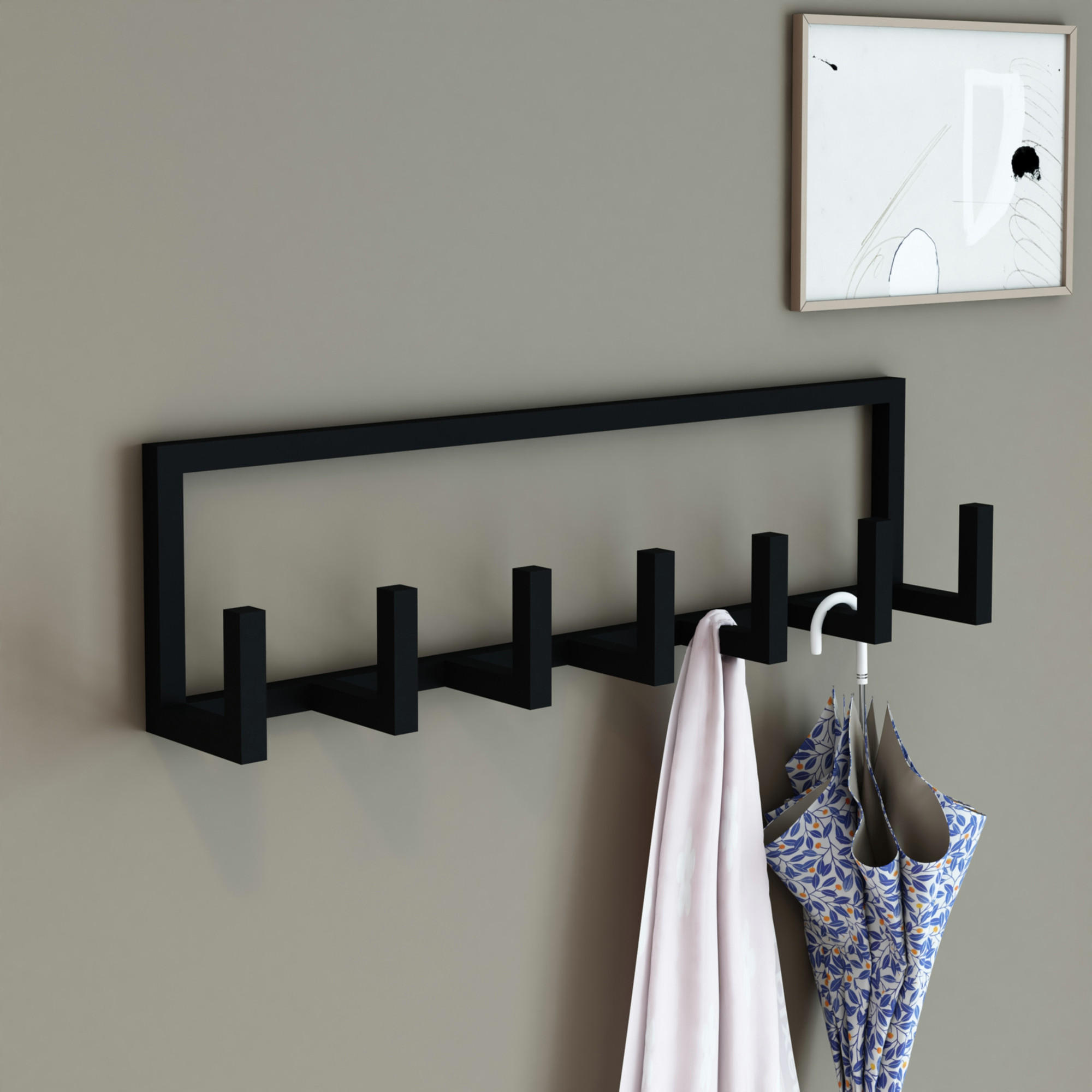 WANDGARDEROBE Lyngen - Schwarz, Metall (75/20/10cm) - [en.casa]