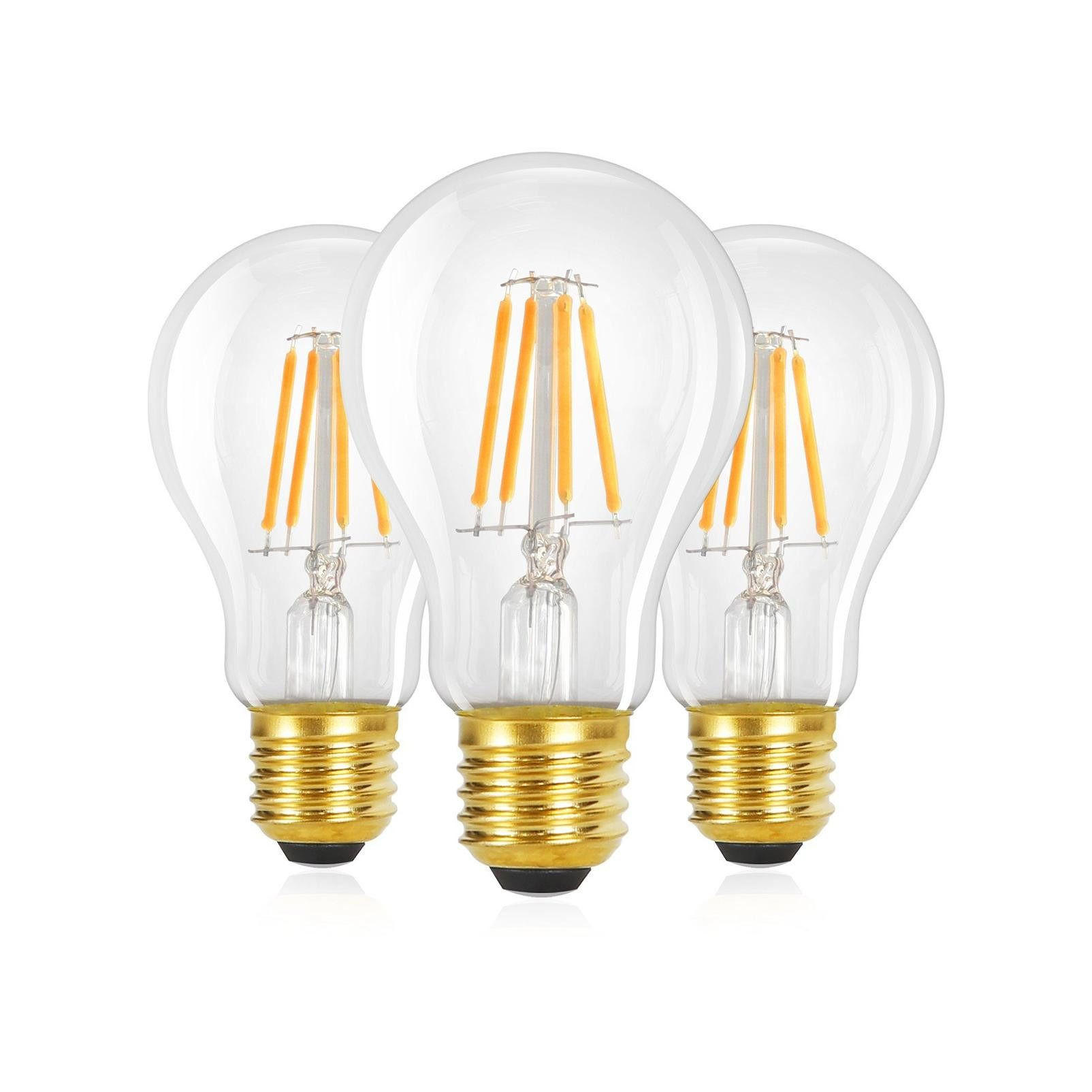 LED žárovky E27 4W (balení 3 ks) - průhledná, sklo (6/10.5cm) - Nettlife