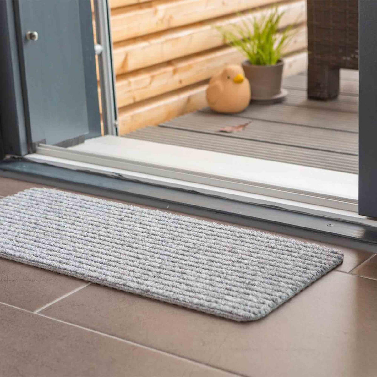 FUSSMATTE INNEN RIB LINE MINI - Silberfarben, Textil (25/60cm) - Astra