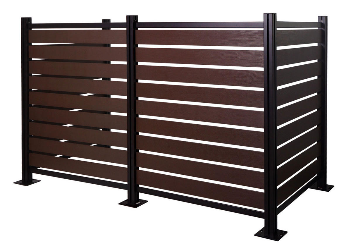 MÜLLTONNEN-ZAUN Alu 130x206x110cm Braun - Braun, Metall (206/130/110cm) - PROREGAL