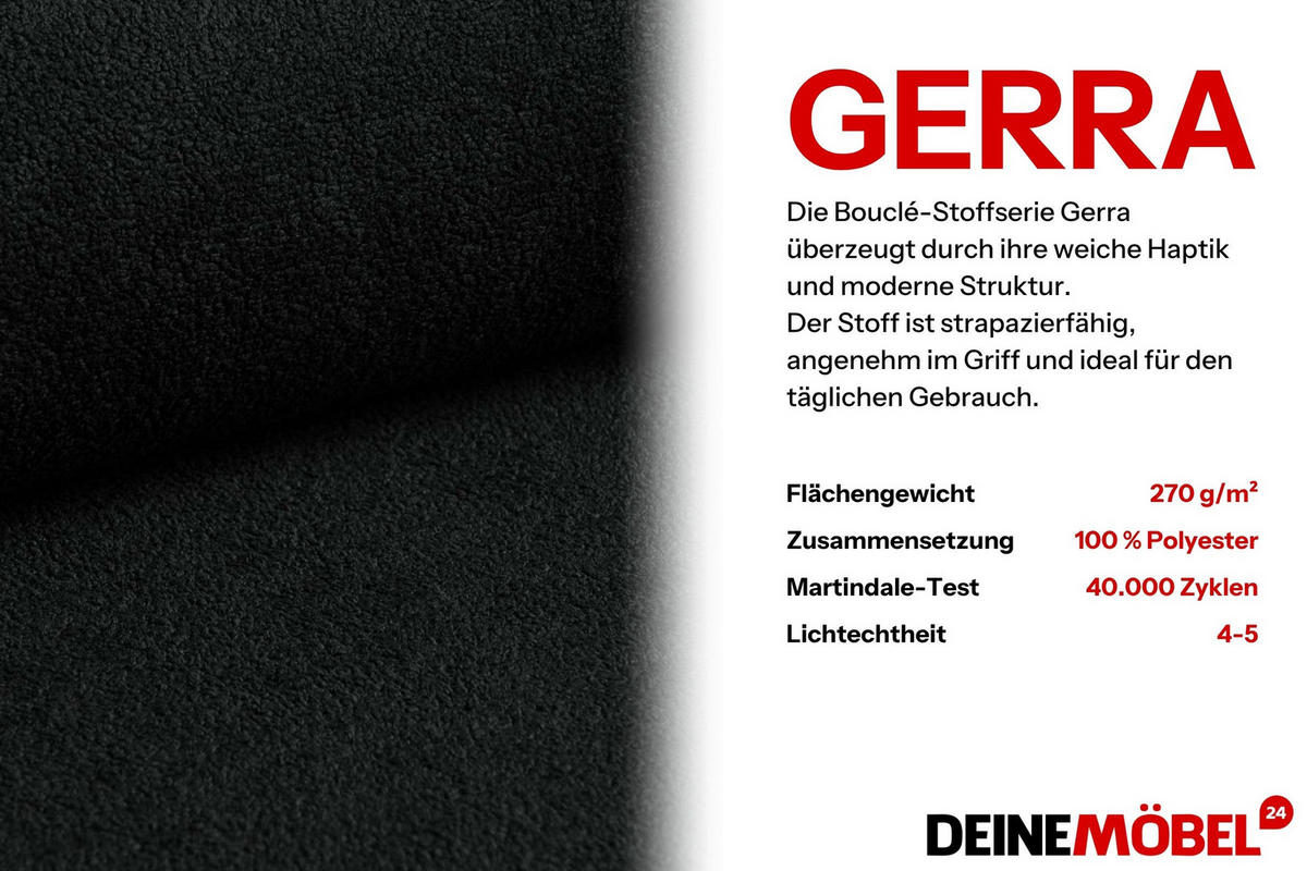 BOXBETT GINA 90/200 in Boucle Schwarz H3 - Schwarz, Holz/Holzwerkstoff (90/200cm) - Deine Möbel 24