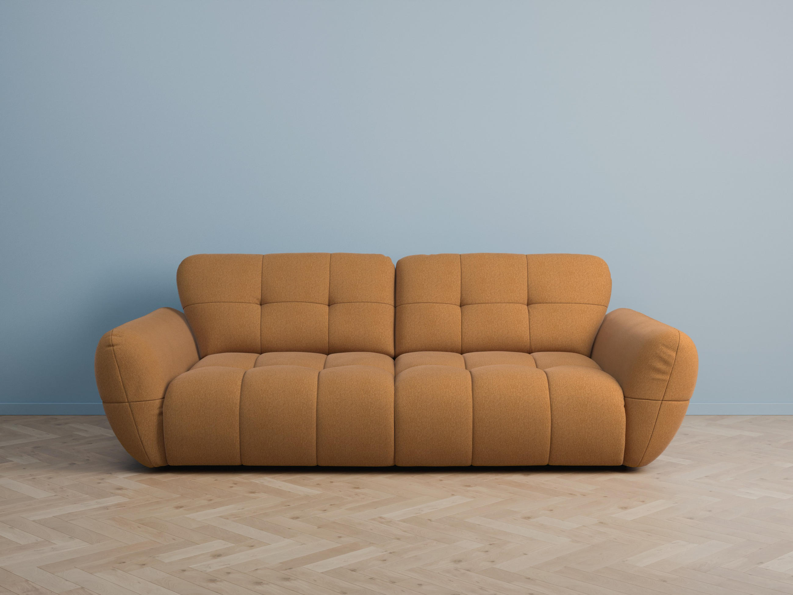 BIGSOFA Vannes Chenille Braun 272/134/68 cm - Cognac, Kunststoff/Textil (272/68/134cm) - foamnova