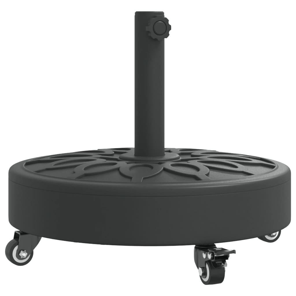 SONNENSCHIRMSTÄNDER Mit Rollen Für Ø38/48 Mm Mast 27 Kg Rund - Schwarz, Kunststoff (45/45cm) - vidaXL