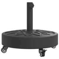 SONNENSCHIRMSTÄNDER Mit Rollen Für Ø38/48 Mm Mast 27 Kg Rund - Schwarz, Kunststoff (45/45cm) - vidaXL