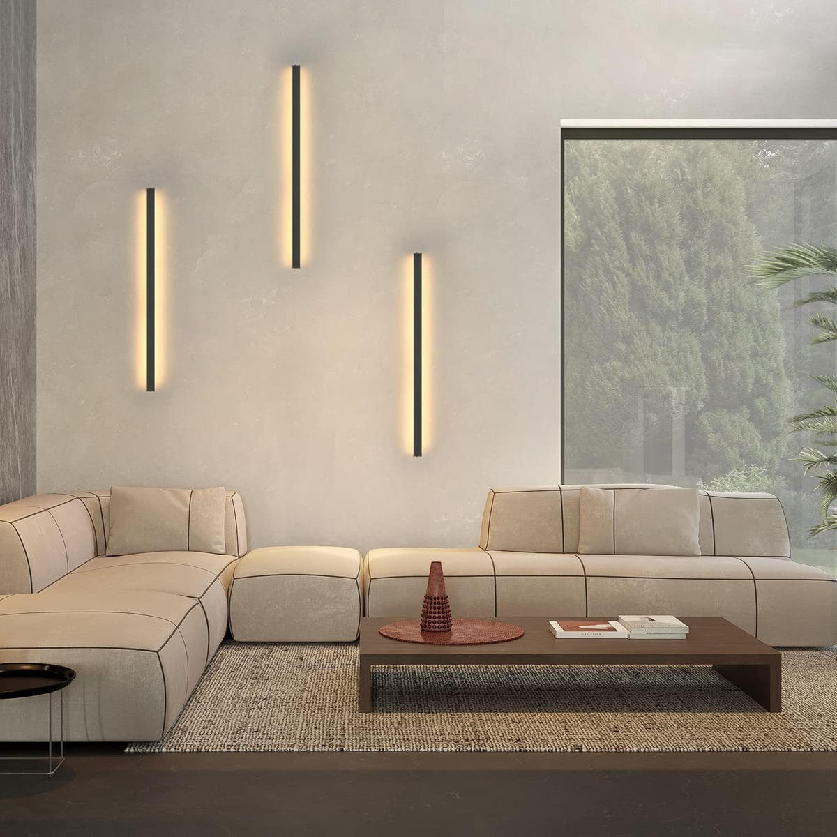 LED-WANDLEUCHTE Glisten 2.5/3.8/60 cm - Schwarz, Metall (3.8/60/2.5cm) - ZMH