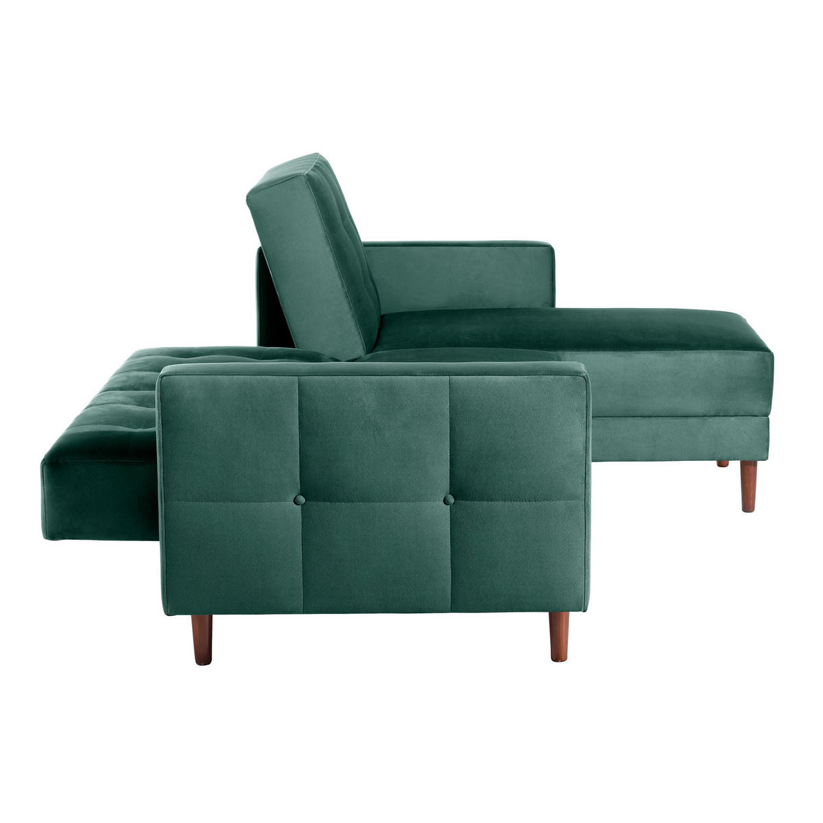 FUNKTIONSSOFA mit Hocker Katunia Samtvelours grün - Grün, Kunststoff (222/92/144cm) - 58aufmkessel
