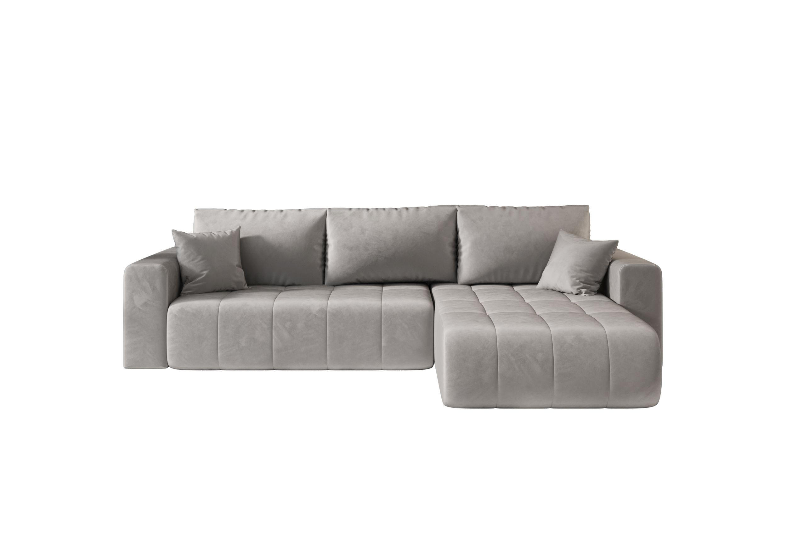 ECKSOFA mit Schlaffunktion MILO R Monolith 84 Rechts - Grau, Textil (280/175cm) - Bedante