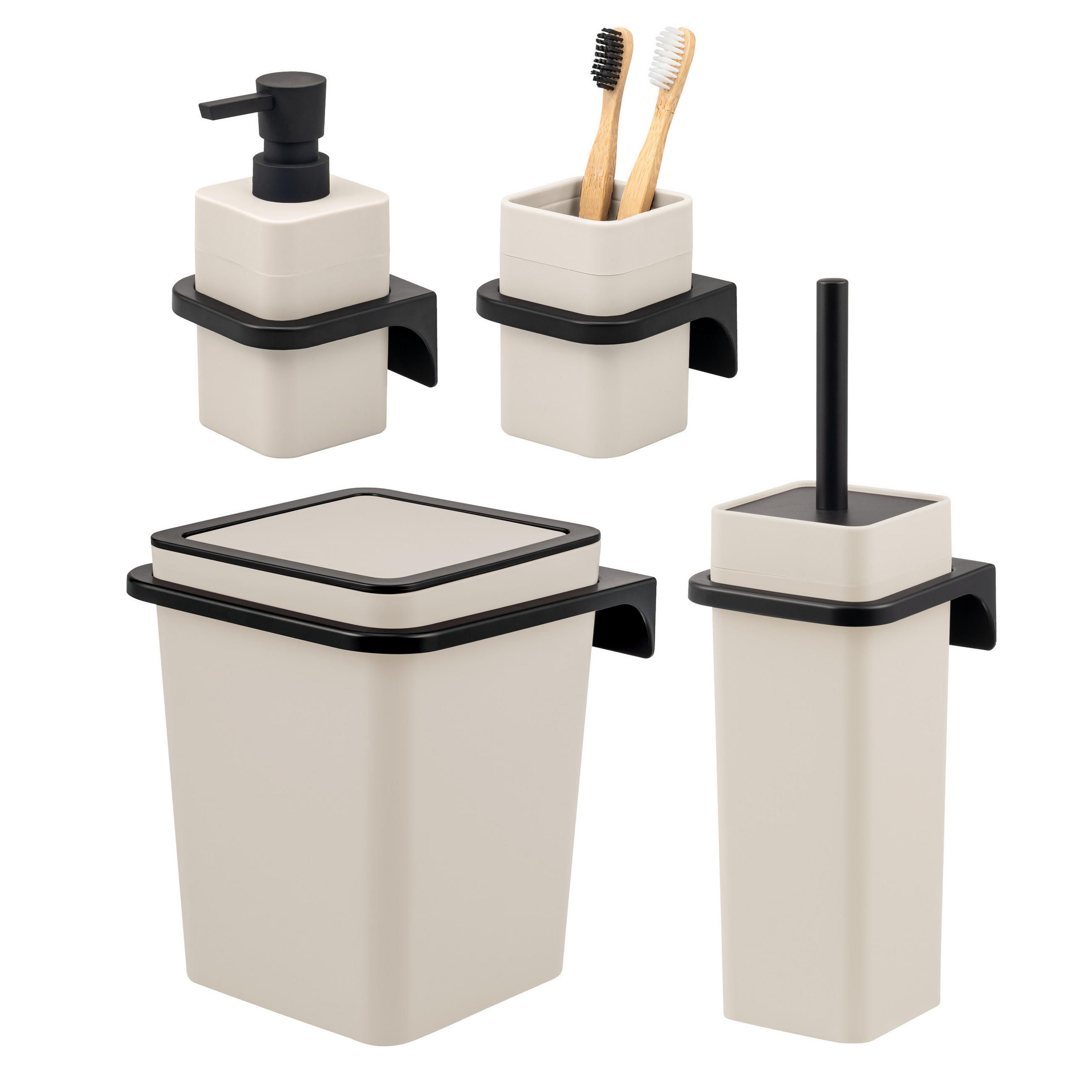 bremermann Bad-Accessoires-Set Beige 20.5x24.5x21.5 cm