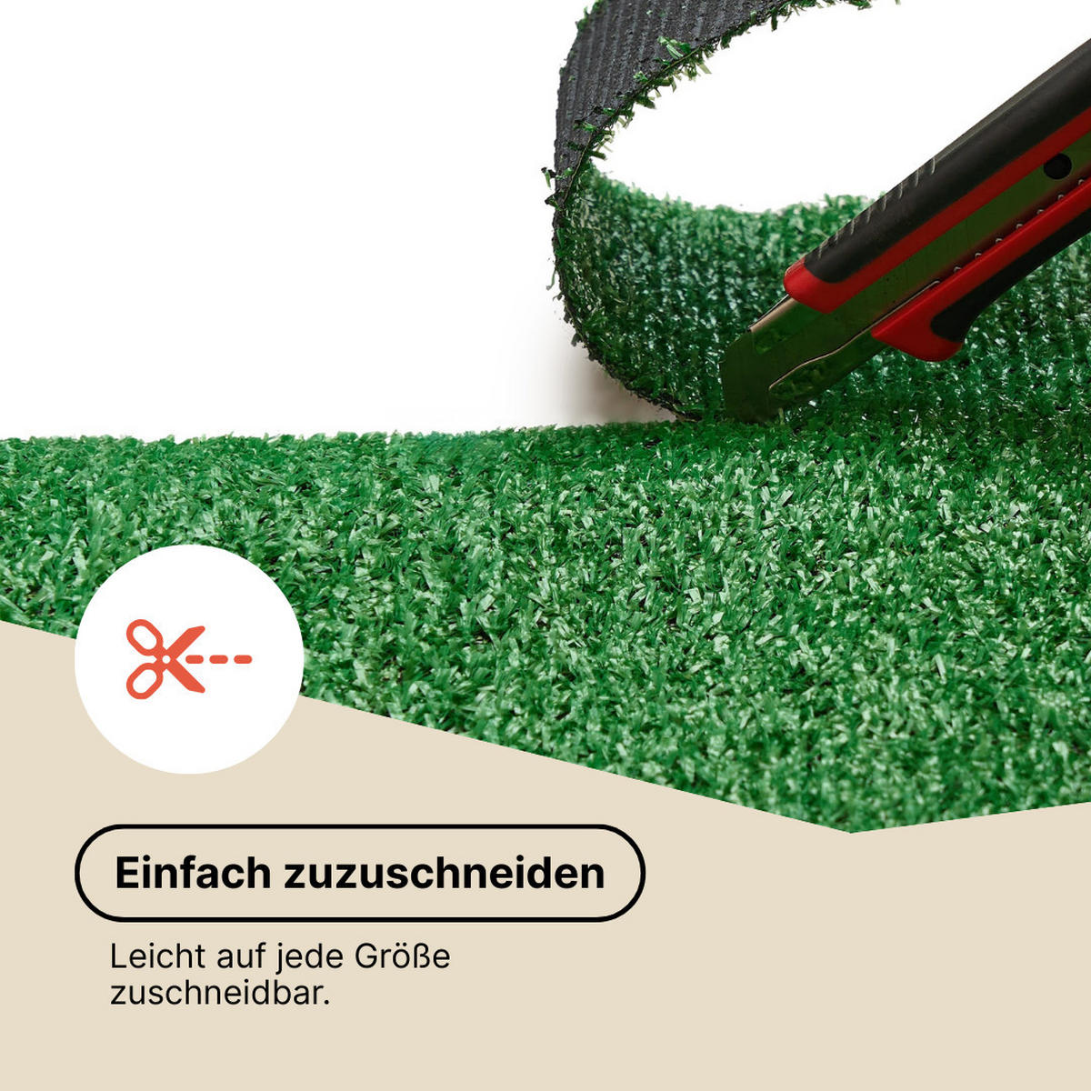 NATURAL 6 mm – Wetterfester Rasenteppich für Balkon & Terrasse, UV-beständig 200/950 cm - Grün, Textil (200/950cm) - Tapiso