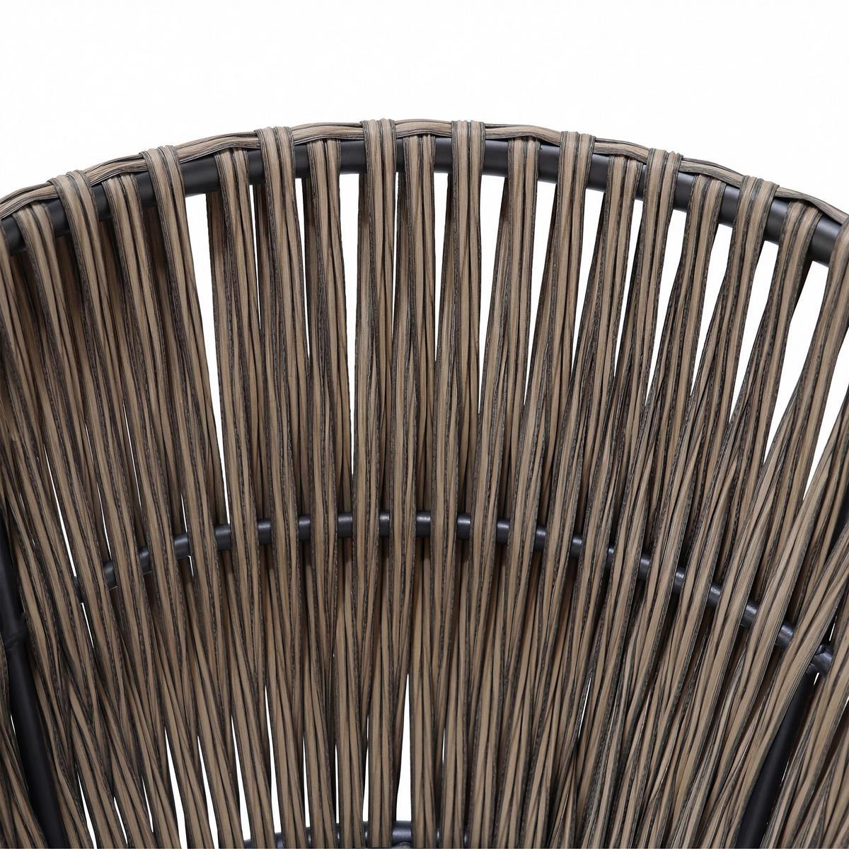 GARTENSETS aus Eisen/Rattan 150x75x75cm Natural mit 6 Stühlen & Sitzkissen - Naturfarben, Metall - Modfu