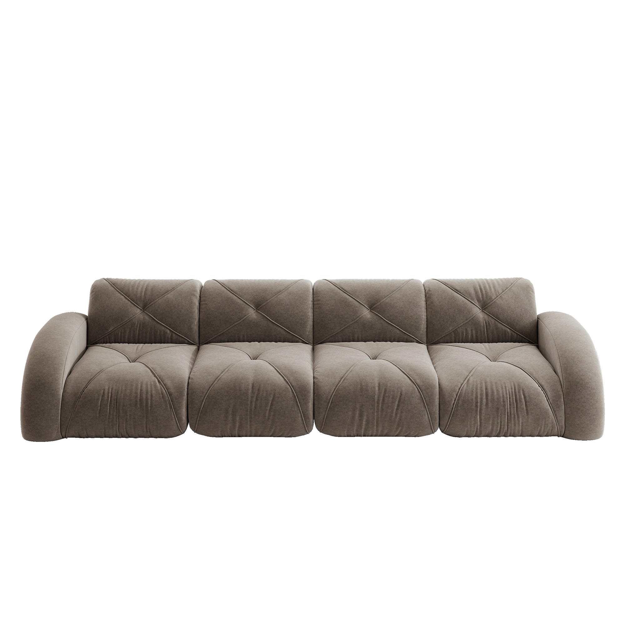 4-SITZER SOFA Chenille Taupe - Braun, Textil (358/76/95cm) - WISHDOR