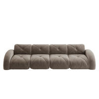 4-SITZER SOFA Chenille Taupe - Braun, Textil (358/76/95cm) - WISHDOR