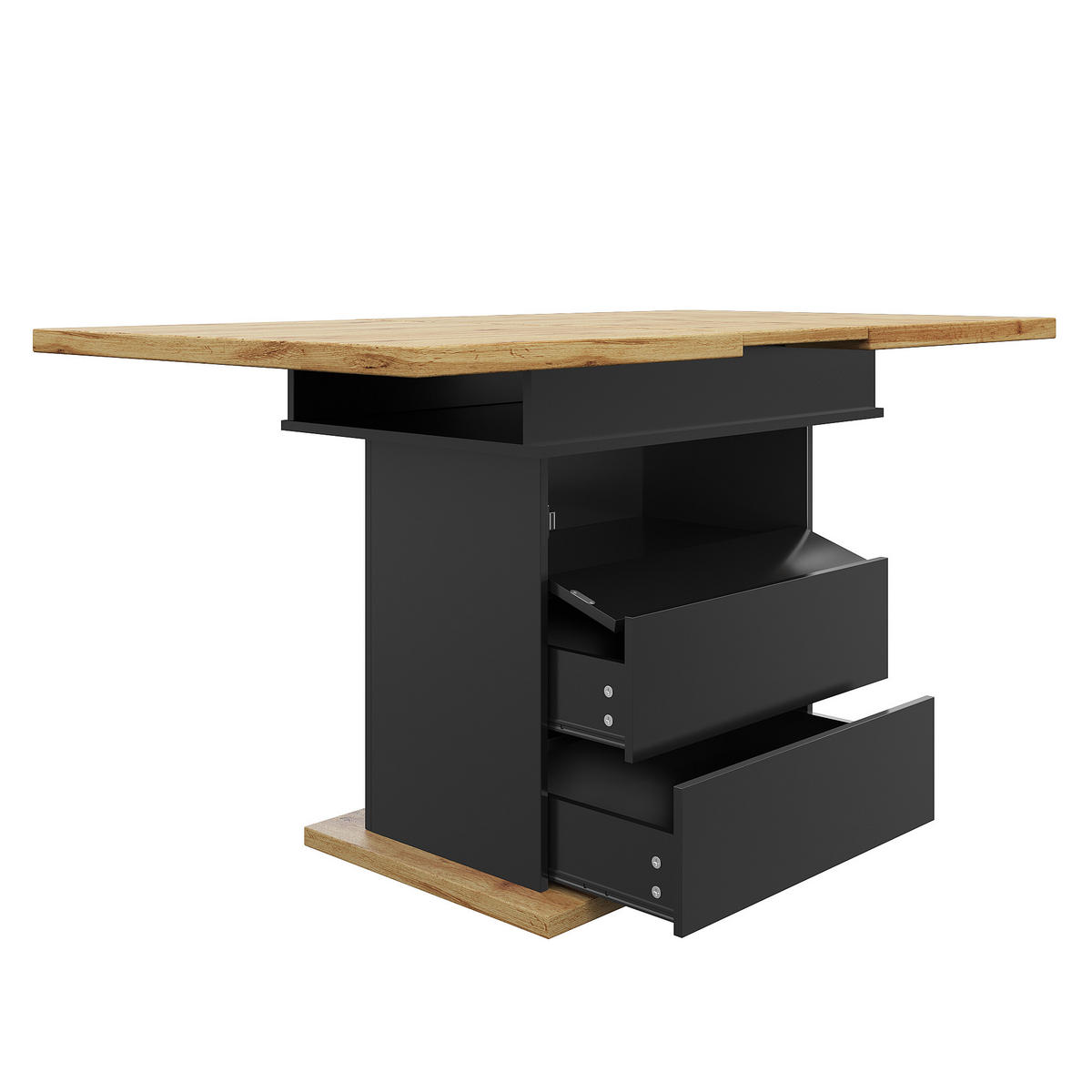 AUSZIEHTISCH Schwarz 110-140/80/75 cm - Schwarz, Holz (80/110/75cm) - PANGIVO