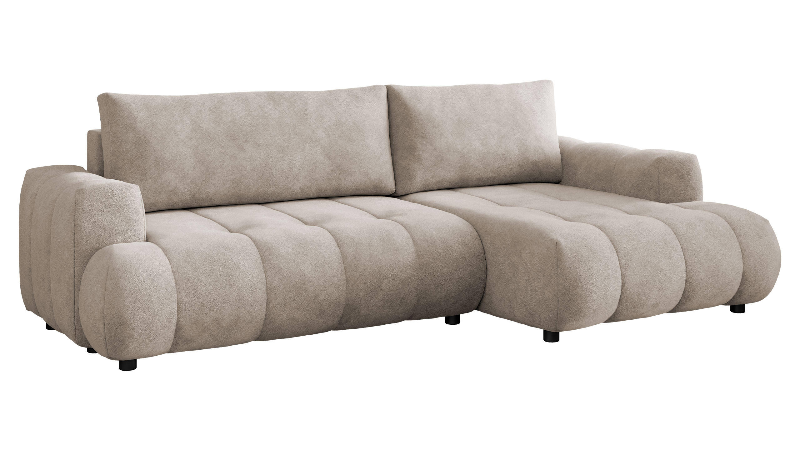 ECKSOFA Haiti, Seite: Rechts 2R+LC - Schwarz/Mokka, Holz/Textil (276/156cm) - MIRJAN24