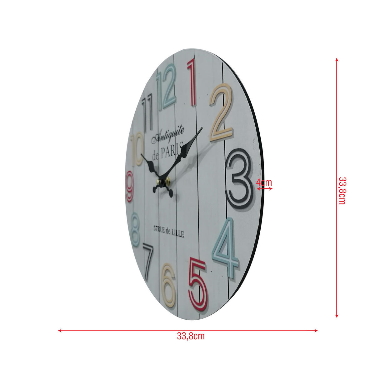 WANDUHR Mehrfarbig 4/34/34 cm - Multicolor, Holzwerkstoff (4/34/34cm) - Mobili Rebecca