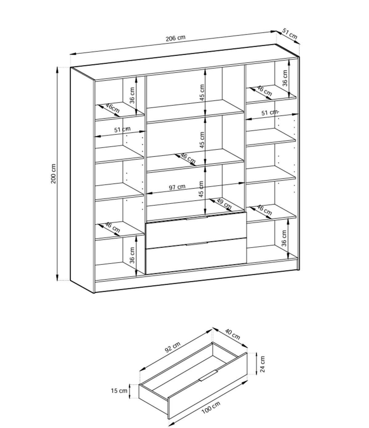 DREHTÜRENSCHRANK - Sevia Eiche Artisan – mit Vitrinen an den Seiten - Eiche Artisan, Holzwerkstoff (206/200/51cm) - Möblo