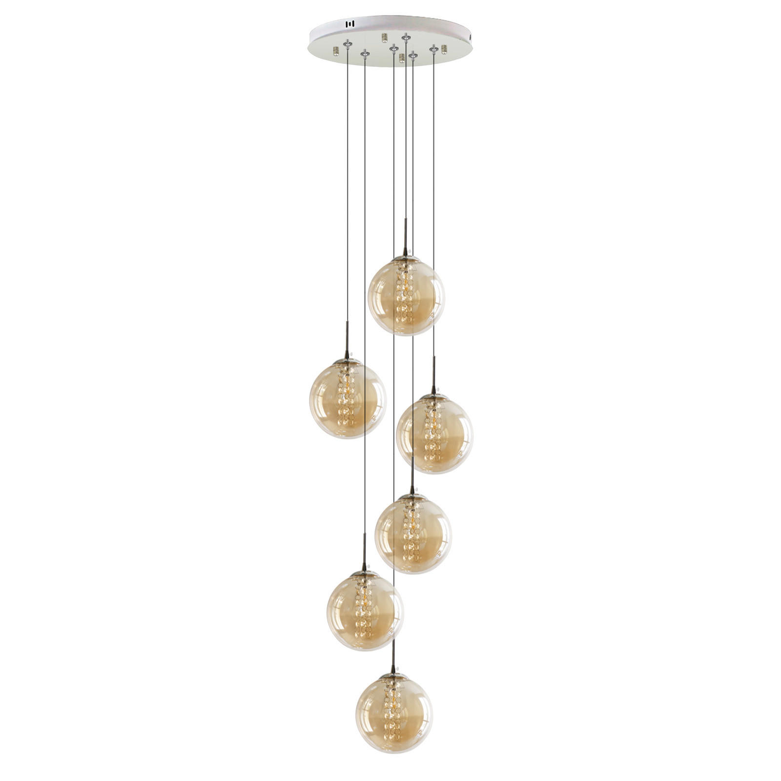 HÄNGELEUCHTE Energie 6-flammig 31/31/150 cm - Bernsteinfarben, Glas (31/31/150cm) - Nettlife