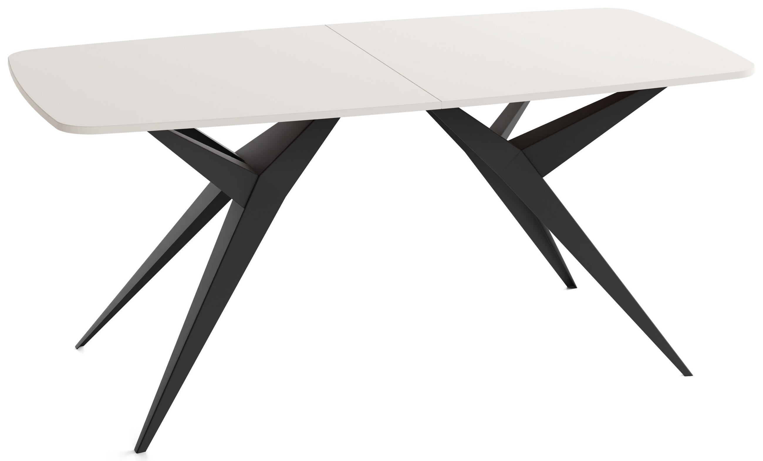 ESSTISCH Trax – Ausziehbar, Rechteckig mit Schwarzen Metallbeinen – Kaschmir 180-256/90/76 cm - Kaschmir/Beige, Holzwerkstoff/Metall (90/256/76cm) - WFL GROUP