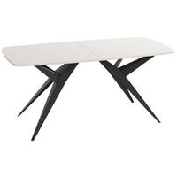 ESSTISCH Trax – Ausziehbar, Rechteckig mit Schwarzen Metallbeinen – Kaschmir 180-256/90/76 cm - Kaschmir/Beige, Holzwerkstoff/Metall (90/256/76cm) - WFL GROUP