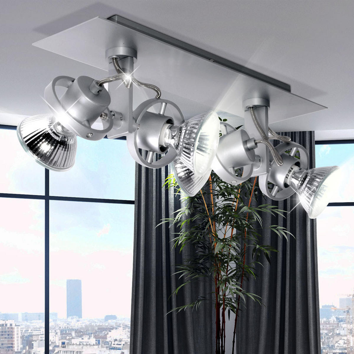 LED DECKENLEUCHTE IMOLA Silber Matt - Silberfarben, Metall (32/9/14.5cm)