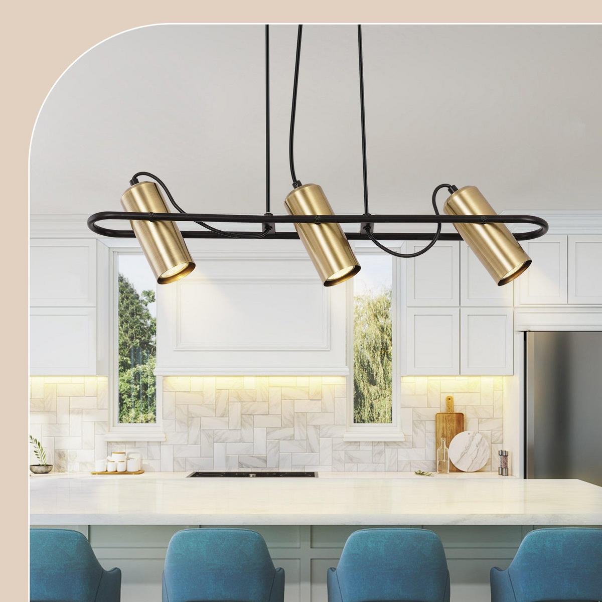 PENDELLEUCHTE Matthew 70/10/160 cm - Bronzefarben, Metall (70/10/160cm) - ZMH