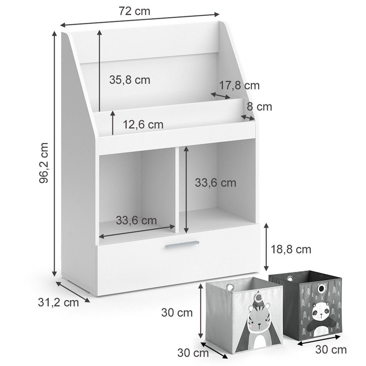 DĚTSKÁ POLIČKA Luigi Bílá - bílá, kompozitní dřevo (72/96.2/31.2cm) - Vicco
