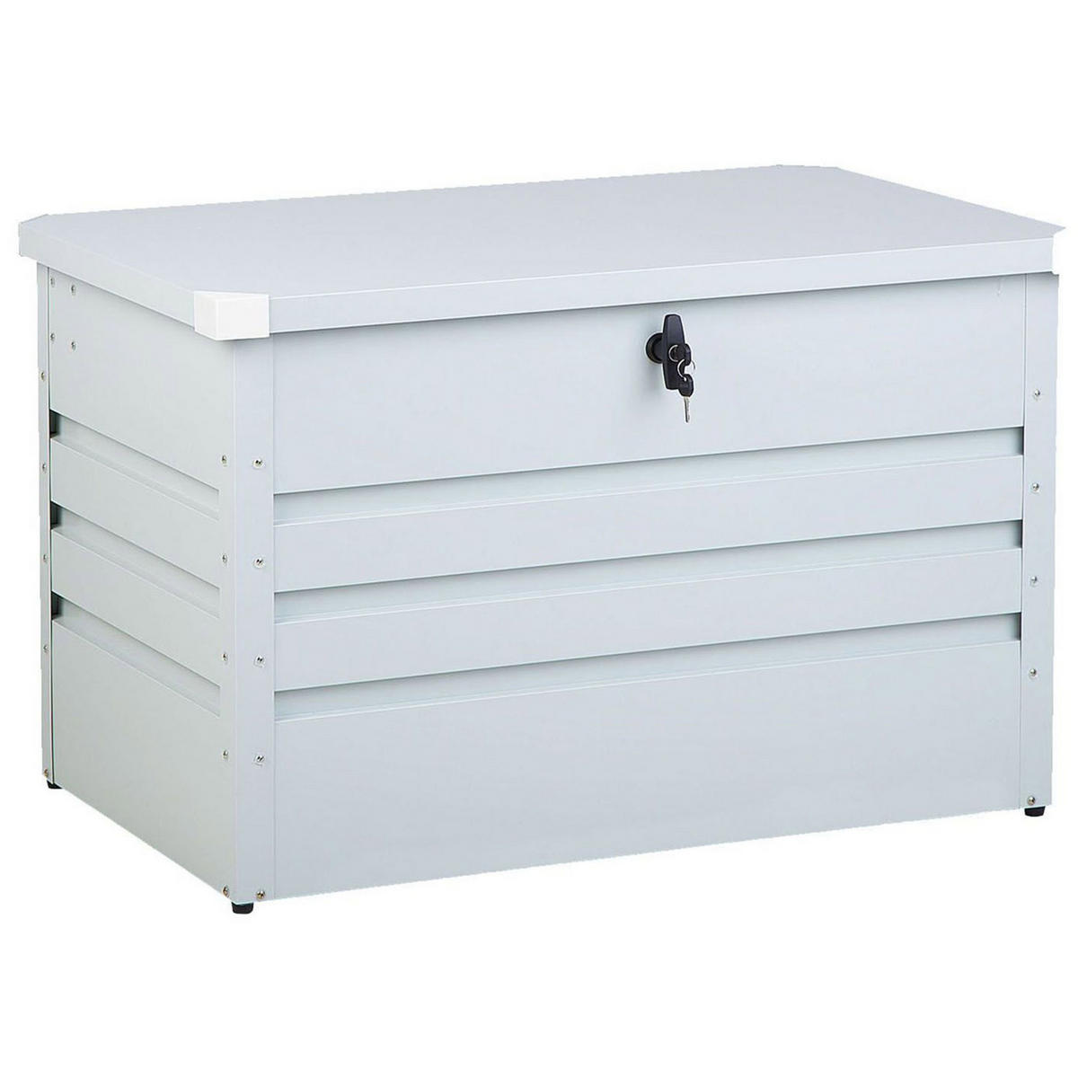 AUFLAGENBOX Stahl hellgrau 100/62 cm Cebrosa - Hellgrau, Metall (100/64/62cm) - Beliani