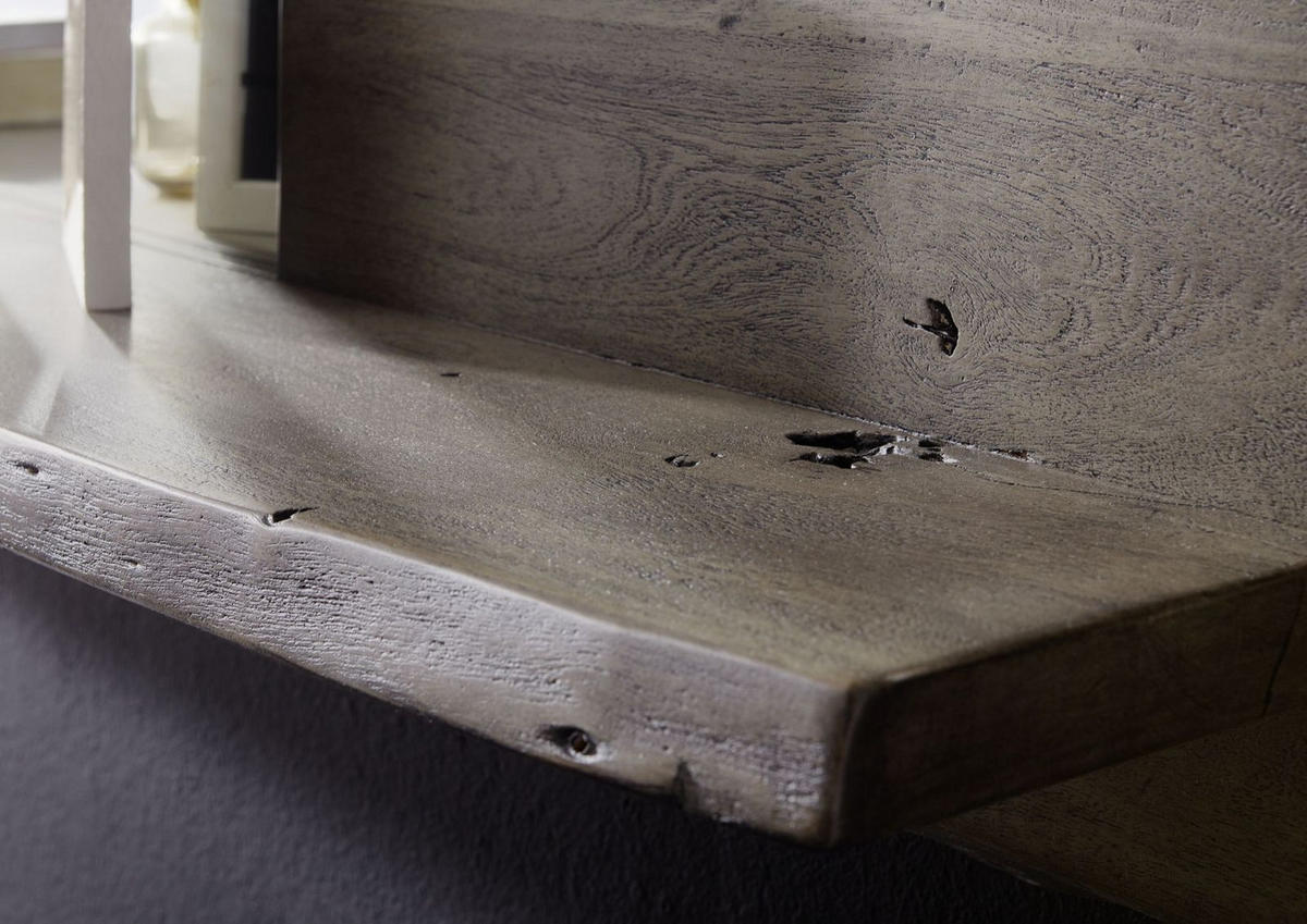 WANDREGAL Akazie 165x22x38 grau lackiert PURE ACACIA #906 - Grau, Holz (165/38/22cm) - Massivmoebel24