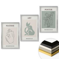 WANDBILDER 3er Set - 40x60 cm Silberner Rahmen - Matisse Grün Beige Poster - Silberfarben, Kunststoff (40/60cm) - ArtPrintCave