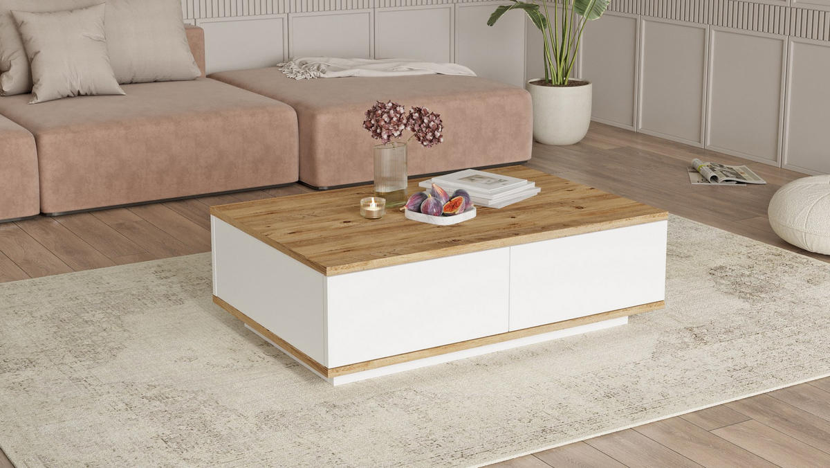 COUCHTISCH fr14 weiss - Weiß, Holz (90/60/28cm) - Habitat Garten