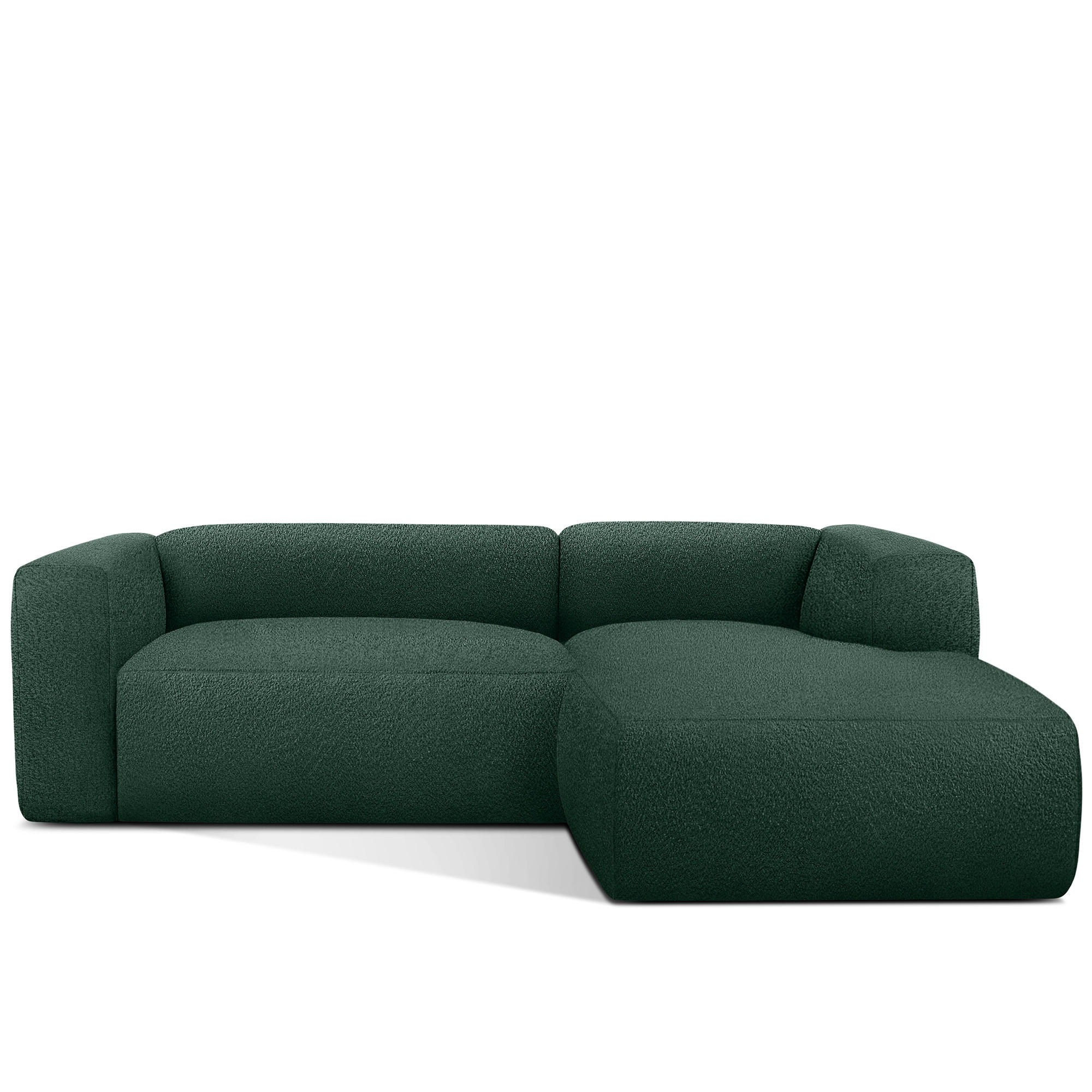 ECKSOFA RECHTS BUFFO, Dunkelgrün - Dunkelgrün, Holz/Holzwerkstoff (225/176cm) - KONSIMO®