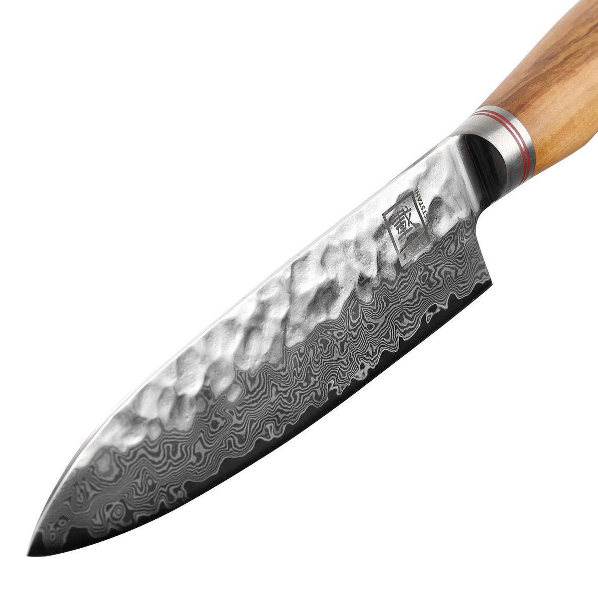 SANTOKUMESSER Minami Damast - Braun, Metall (31cm) - Zayiko