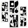 POSTER Set Mit 6 Bauhaus Schwarz Geometrisch A3 & A4 Weißer Rahmen - Weiß, Papier (29/3cm) - Nacnic