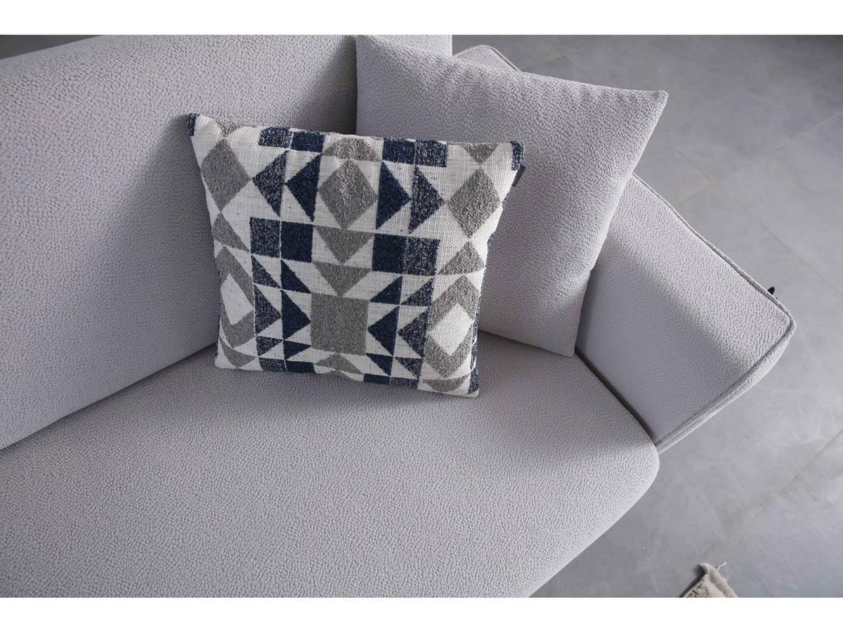 SOFA Maja 2-Sitzer Bouclé Grau - Grau, Kunststoff/Textil (180/85/90cm)