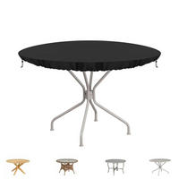 ABDECKHAUBE für Gartentisch rund Ø102x10cm wasserdicht UV-beständig 420D Oxford - Schwarz, Kunststoff (102/10/102cm)