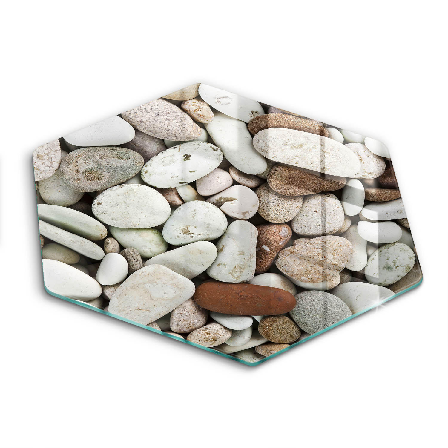 GLASPLATTE 40 cm Hintergrund kleine Steine - Hellgrau, Glas (40/40cm) - Wallfluent