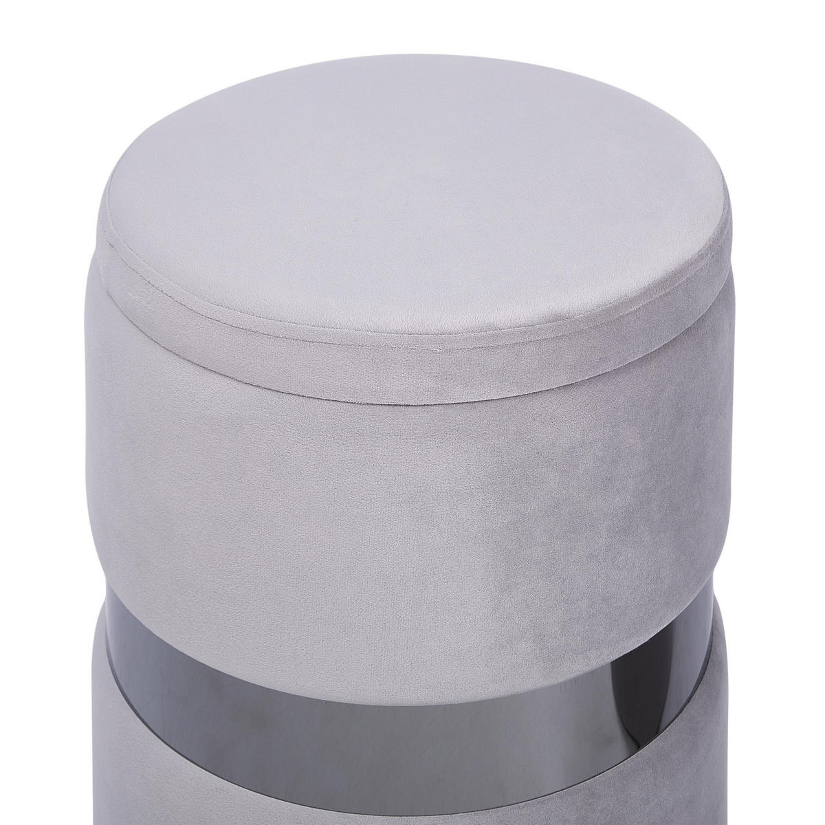 POUF Doris 35-30/35-30/44-36 cm - Grau, Textil (35/36/35cm) - Beliani