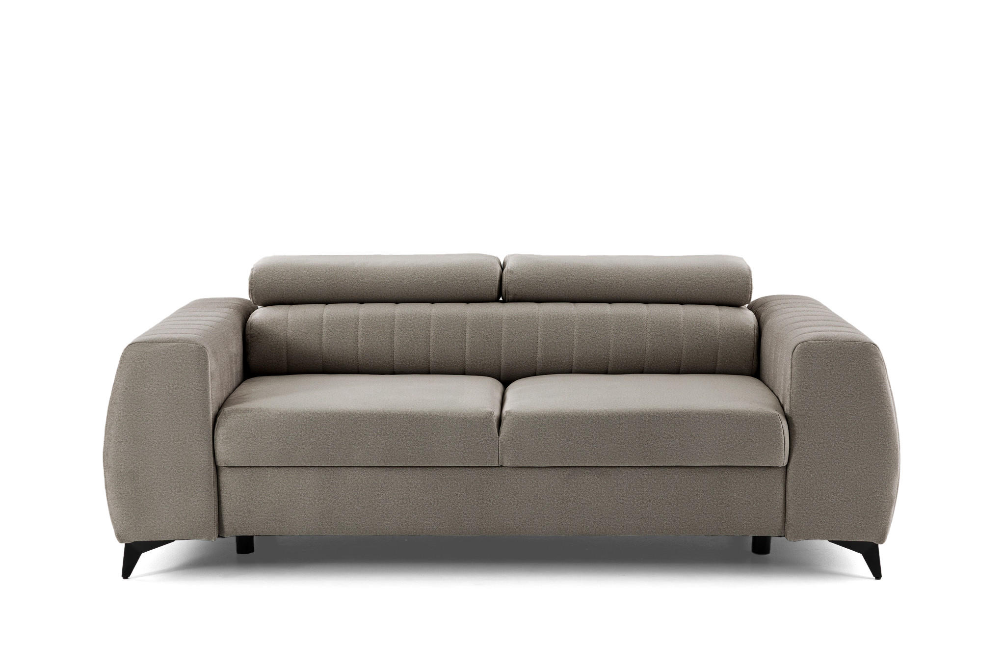2-SITZER-SOFA PIERO 206 cm Velours Beige - Beige/Schwarz, Holz/Textil (206/95/100cm) - Muffo